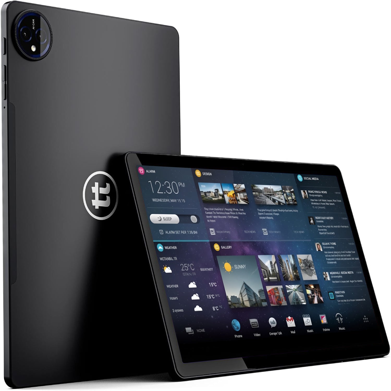 tabtoday 11 inch Tablet with Case, Android 14, Octa-Core Processor 128GB ROM - Black