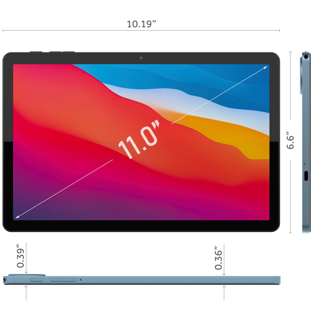 tabtoday 11 inch Tablet with Case, Android 14, Octa-Core Processor 128GB ROM - Blue