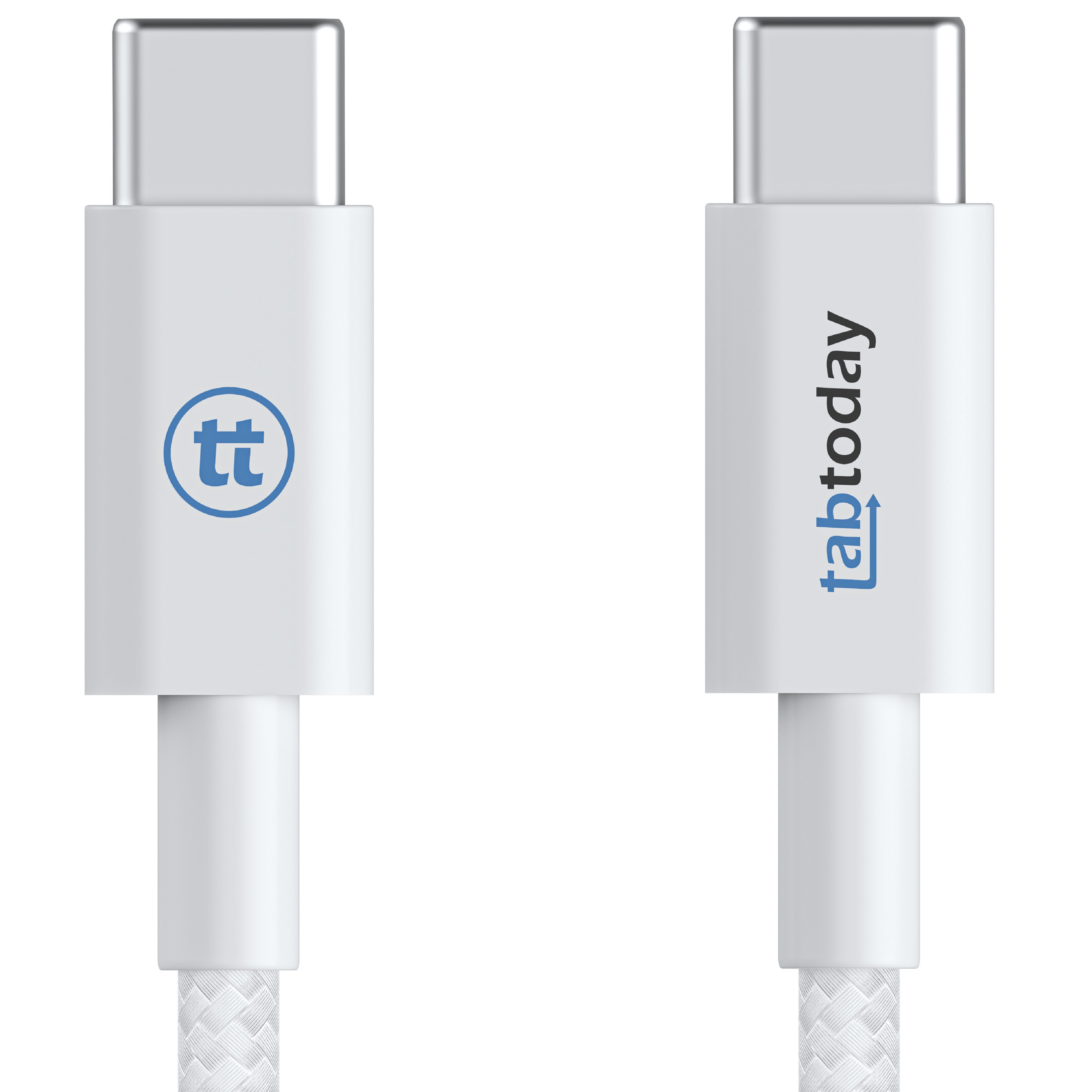 tabtoday 6ft USB-C to USB-C Charging Cable - White
