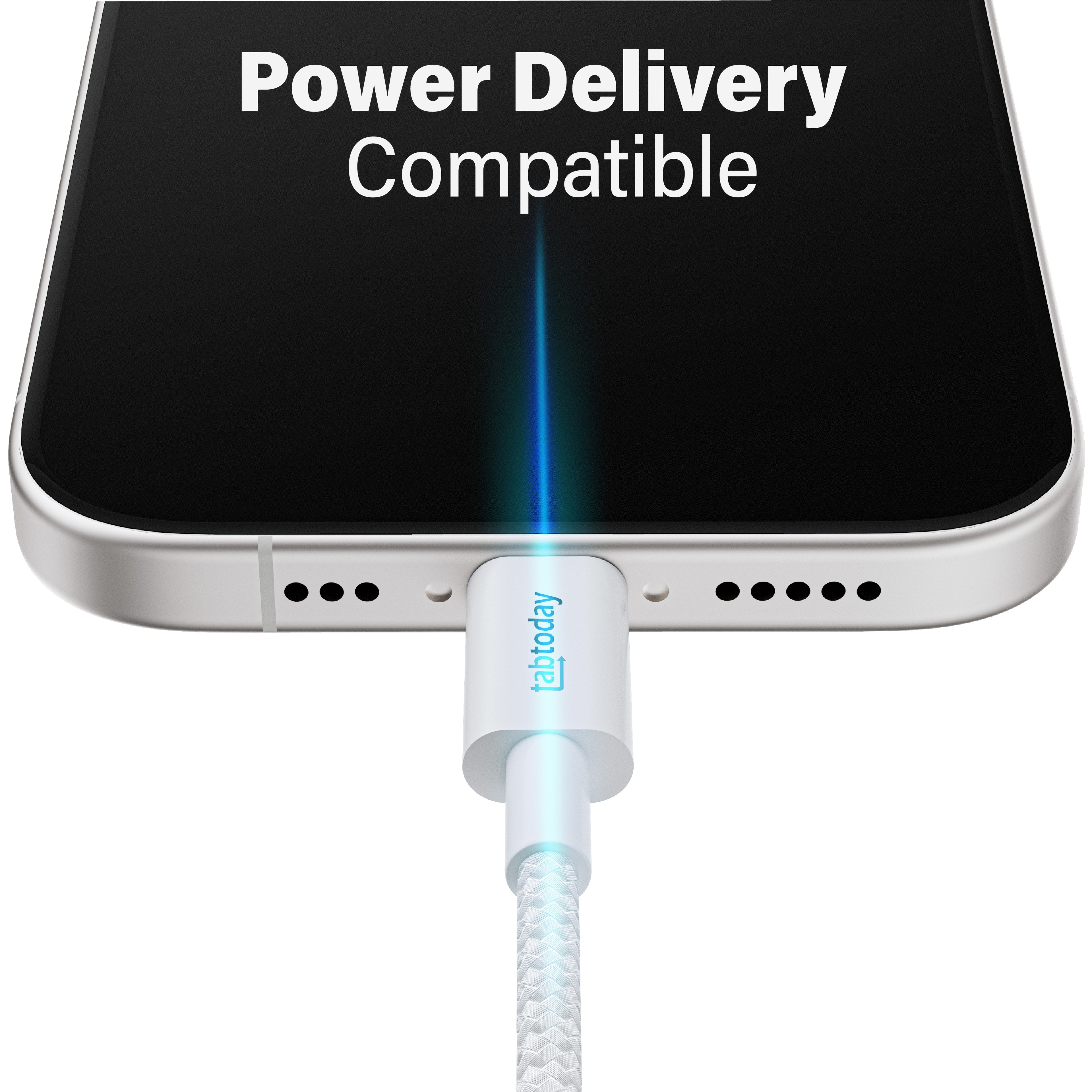 tabtoday 6ft USB-C to USB-C Charging Cable - White