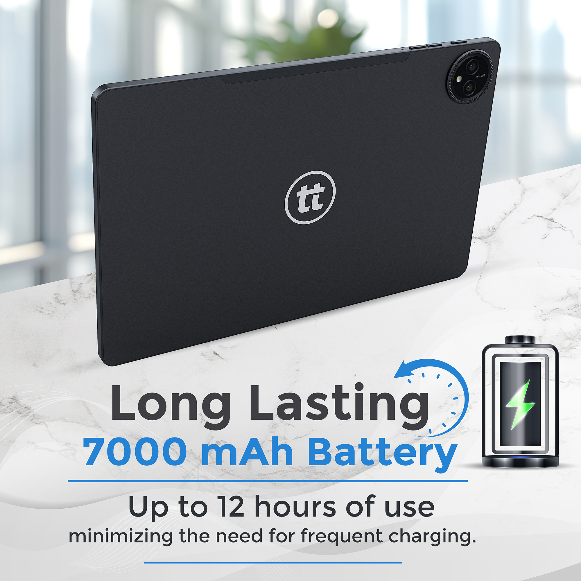 tabtoday 11 inch Tablet with Case, Android 14, Octa-Core Processor 128GB ROM - Black